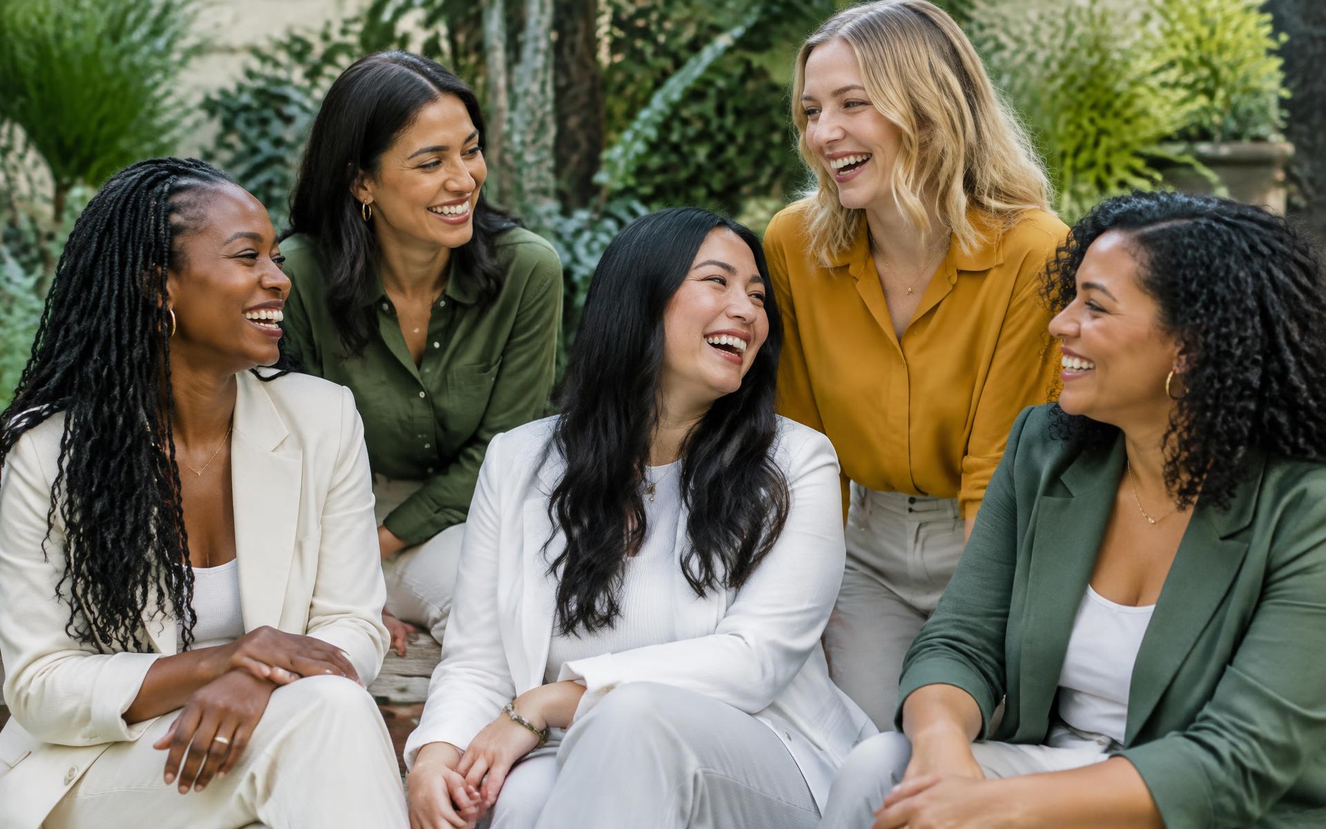 Women founders laughing together
